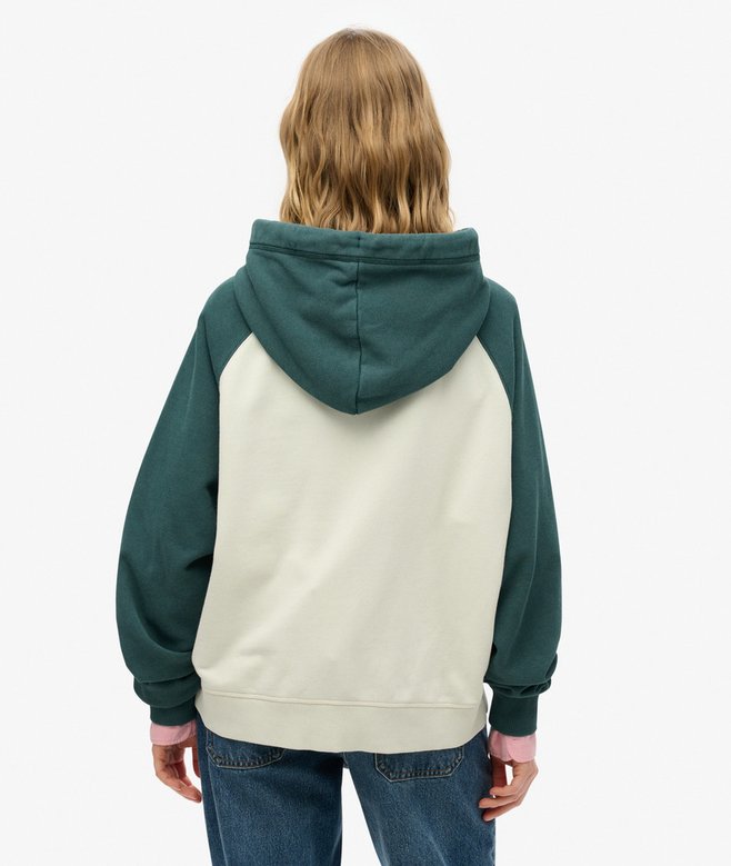 Essential Logo Oversized Raglan Zip Hoodie