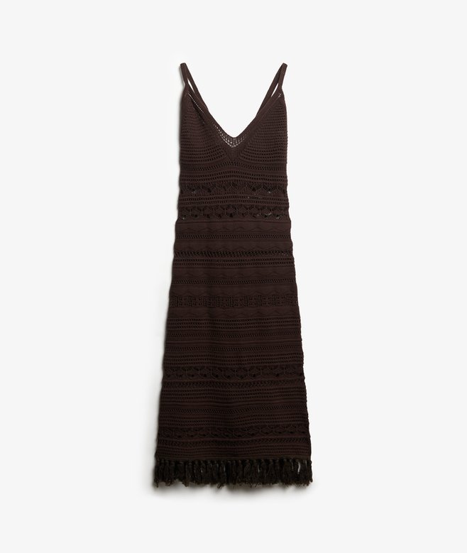 Crochet Tassel Midi Dress