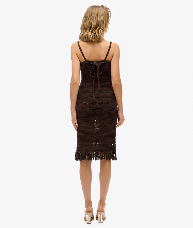 Crochet Tassel Midi Dress