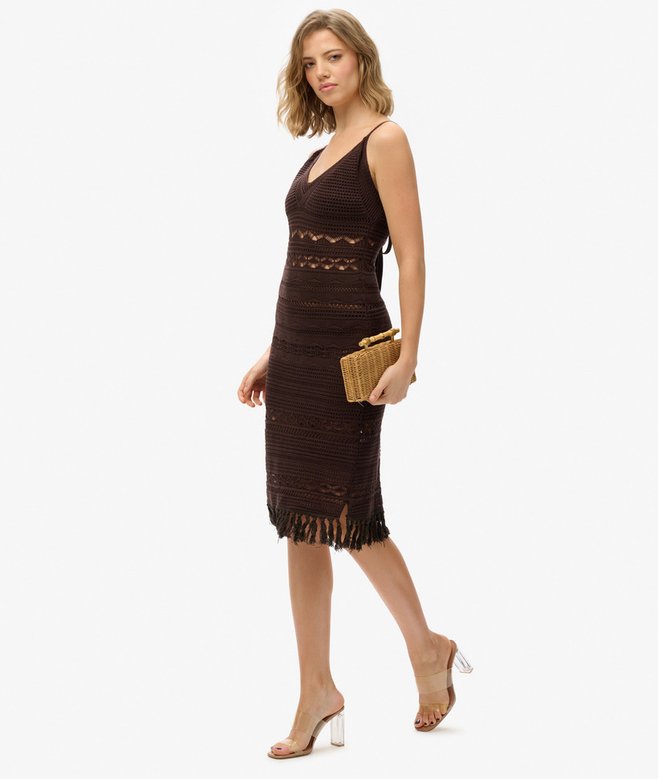 Crochet Tassel Midi Dress