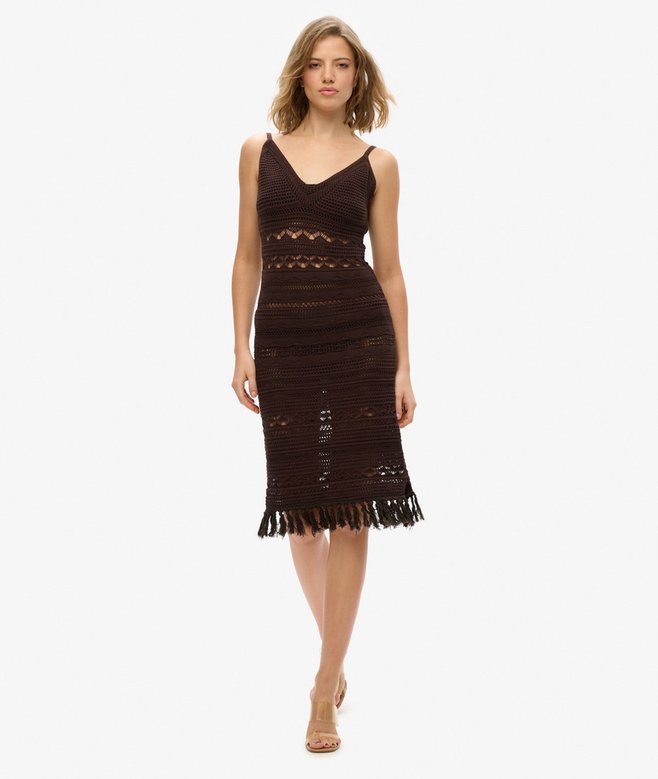 Crochet Tassel Midi Dress