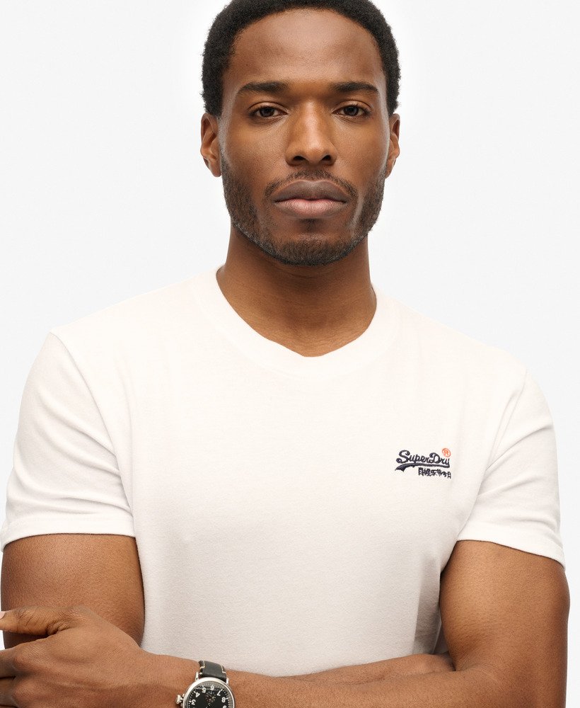 Superdry★エッセンシャル ロゴ刺繍Tシャツ 送関込 mens Organic Cotton Essential Logo T-Shirt in Eclipse Navy
