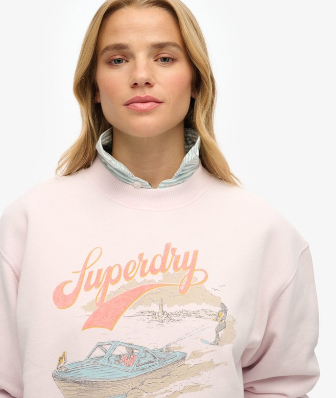 Souvenir Graphic Loose Crew Sweatshirt