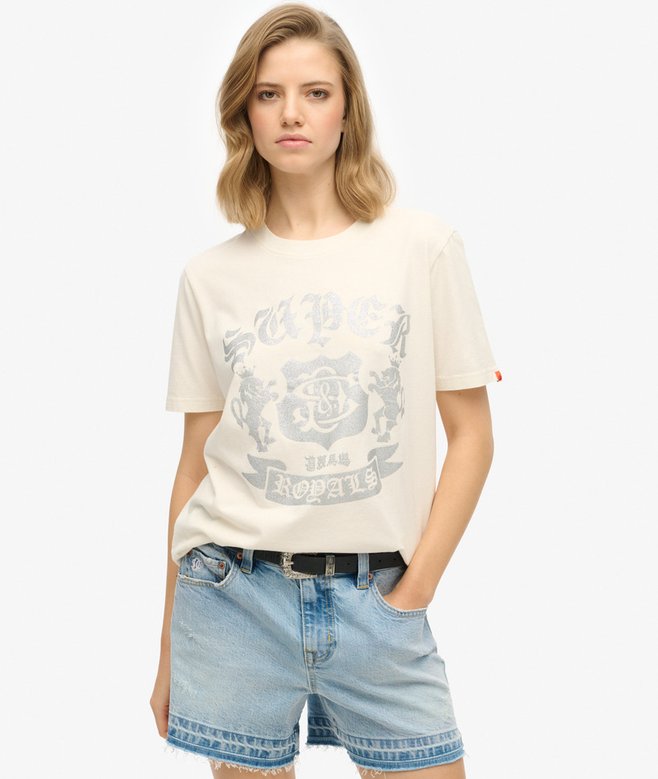 Embellished Varsity Relaxed T-Shirt
