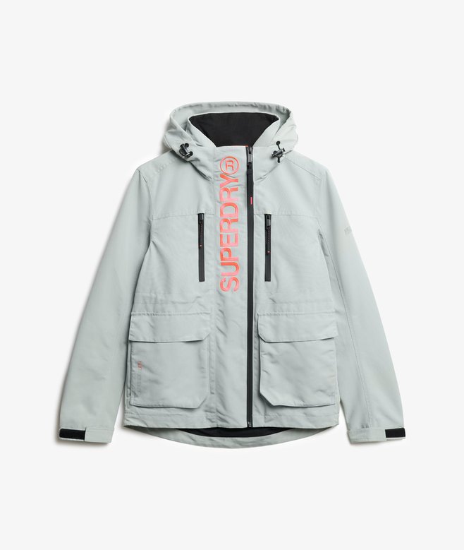 womens Hooded Ultimate Tech Windbreaker in Puritan Grey Superdry UK