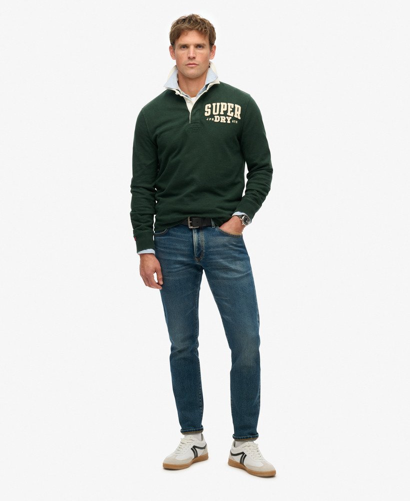 mens Vintage Athletic Rugby Shirt in Academy Green | Superdry UK