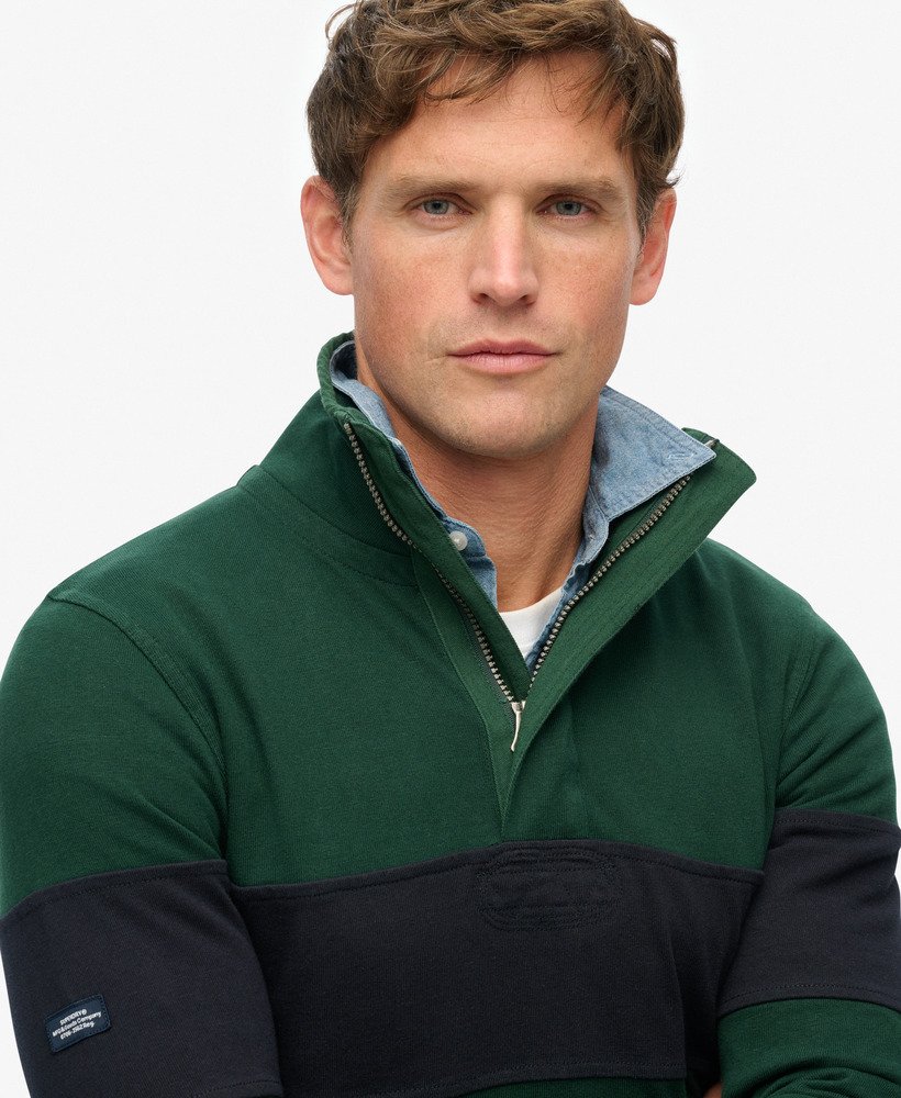 Rugby Striped Half-Zip Top