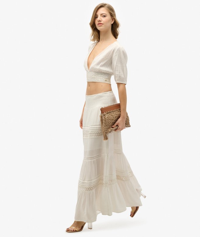 Ibiza Lace Mix Maxi Skirt
