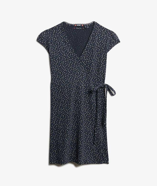 Superdry & Co Women's Athletic Essentials Wrap Dress Navy / Navy Petal DP - Size: 16