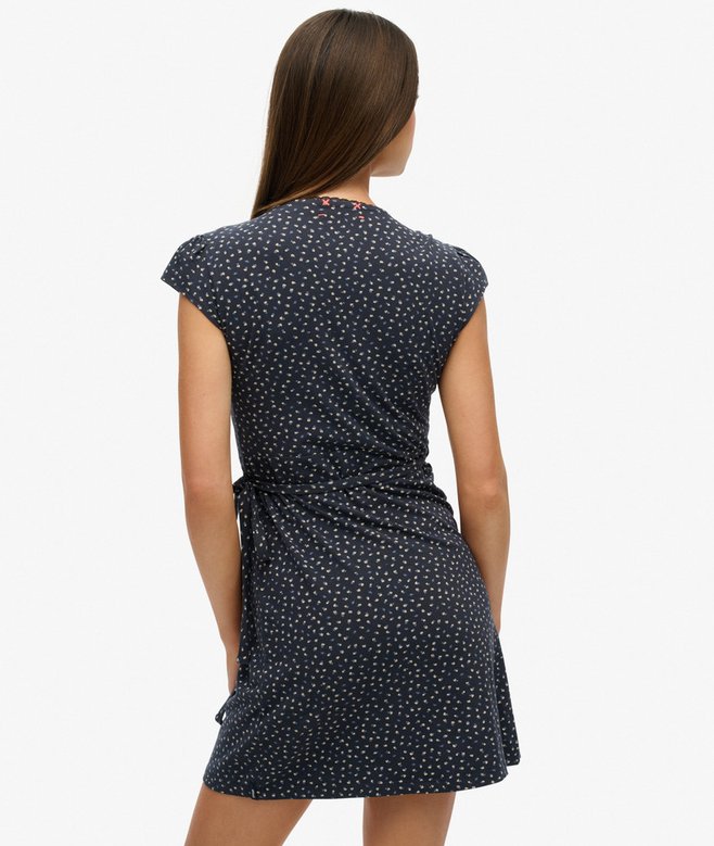 Superdry & Co Women's Athletic Essentials Wrap Dress Navy / Navy Petal DP - Size: 16