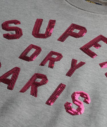 Locker geschnittenes Sweatshirt mit Verzierung im College-Stil Image 5