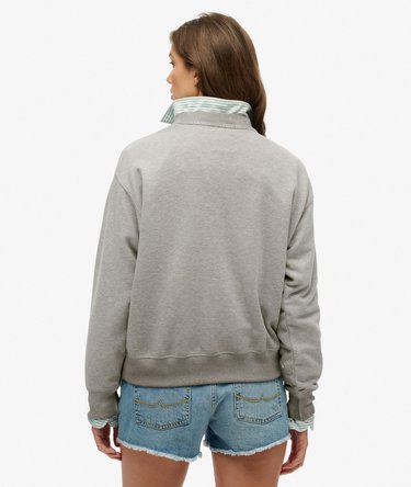 Locker geschnittenes Sweatshirt mit Verzierung im College-Stil Image 4
