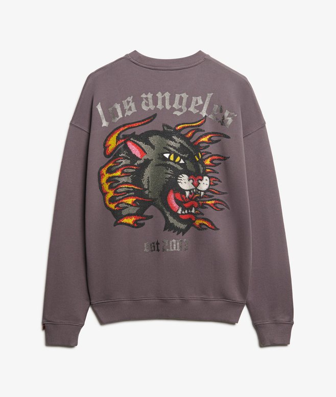 Old School Tattoo Oversized Crew Sweatshirt