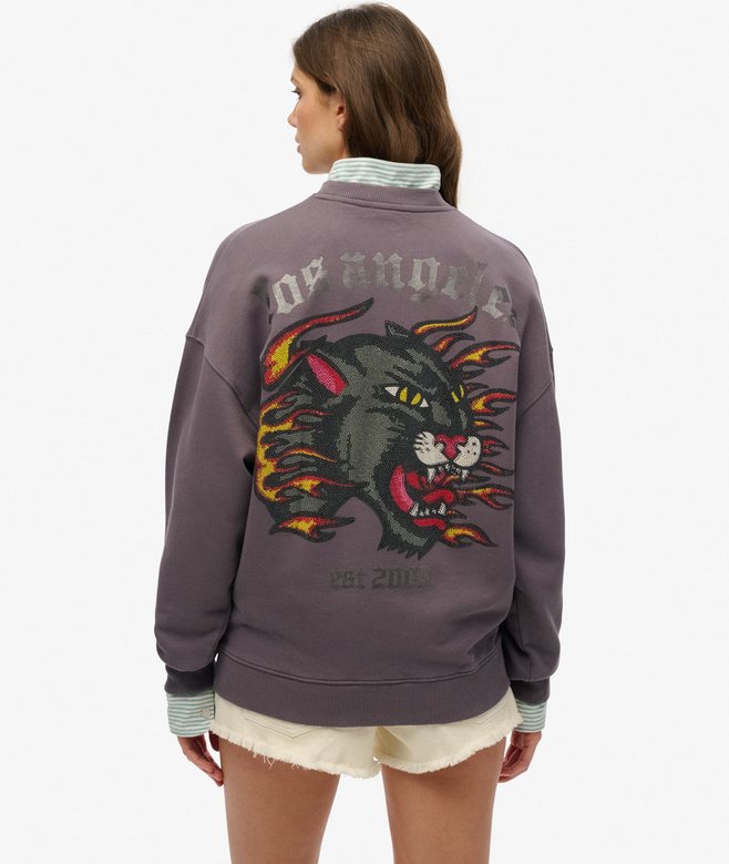 Old School Tattoo Oversized Crew Sweatshirt