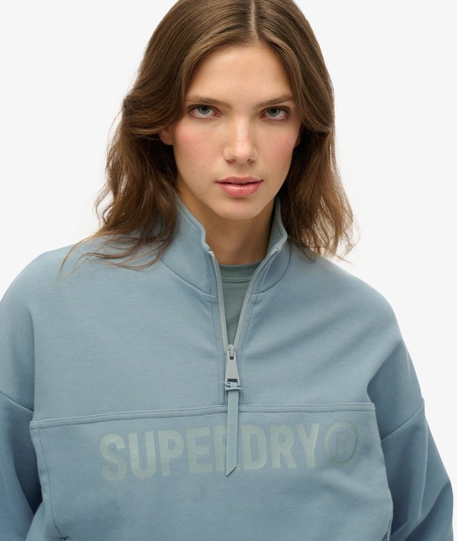 Active Tech Logo Relaxed Half Zip Sweatshirt