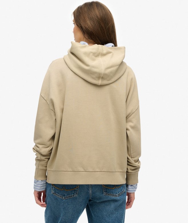 Embroidered Core Logo Relaxed Hoodie