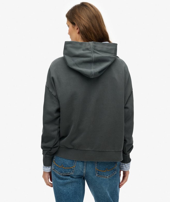 Embroidered Core Logo Relaxed Hoodie
