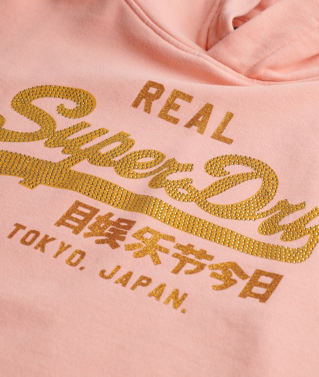 Vintage Logo Rhinestone Hoodie