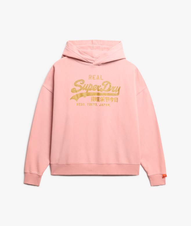 Vintage Logo Rhinestone Hoodie