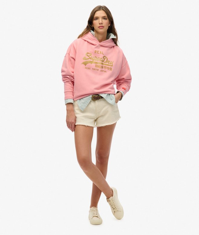 Vintage Logo Rhinestone Hoodie