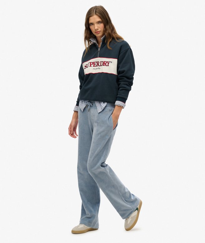 Velour Wide Leg Joggers