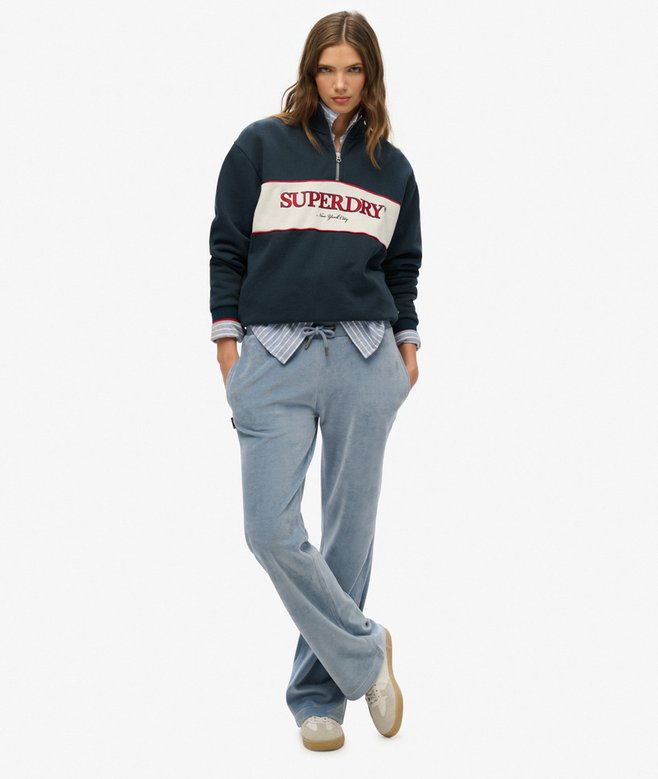 Velour Wide Leg Joggers