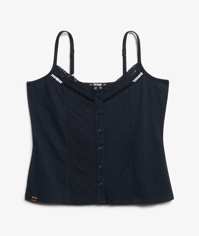 Lace Button Through Cami Top