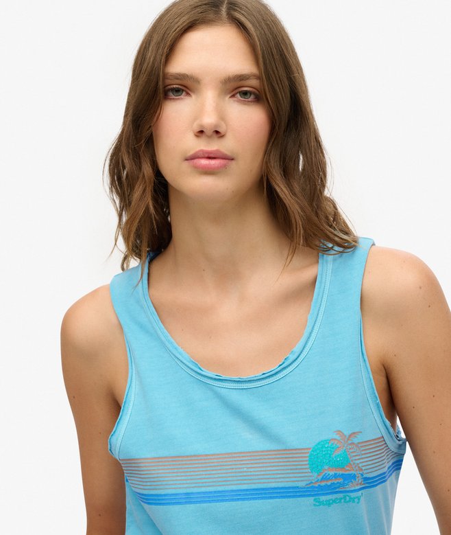 Outdoor Stripe Scoop Neck Tank Top