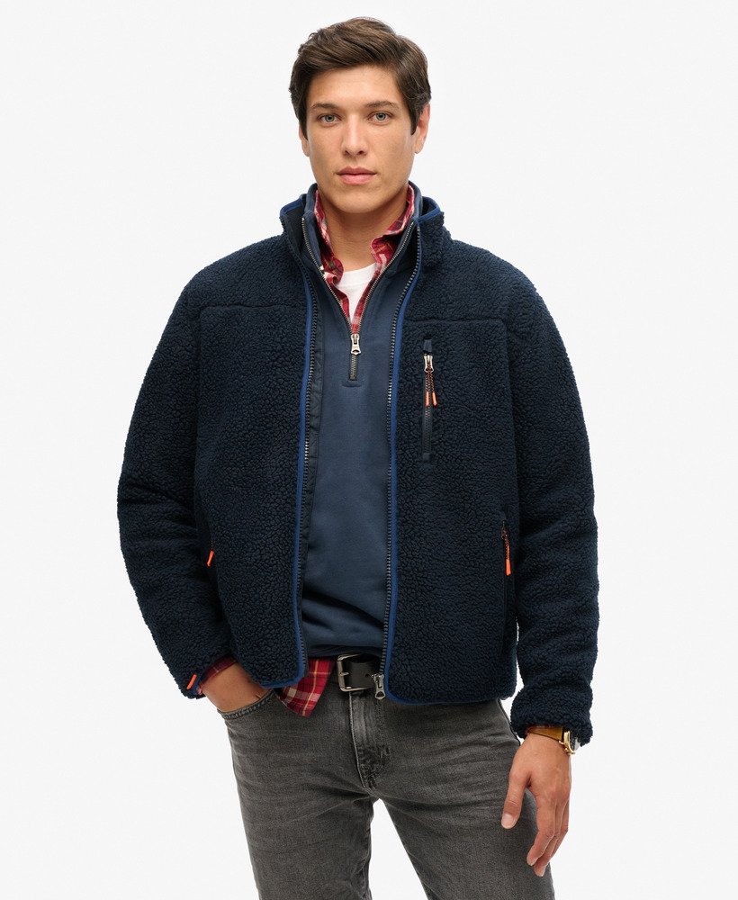 mens Outdoor Sherpa Fleece Jacket in Eclipse Navy | Superdry CA-EN