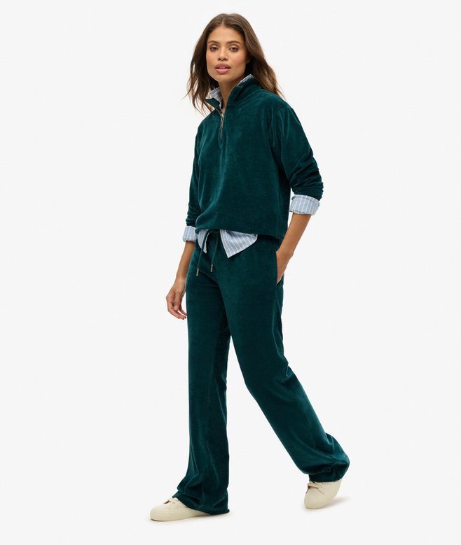 Velour Wide Leg Joggers