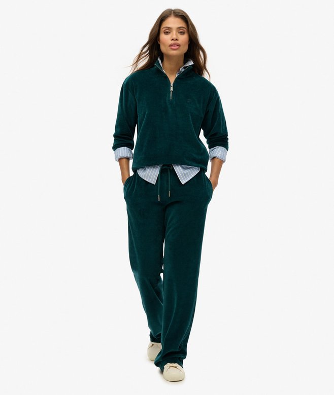 Velour Wide Leg Joggers