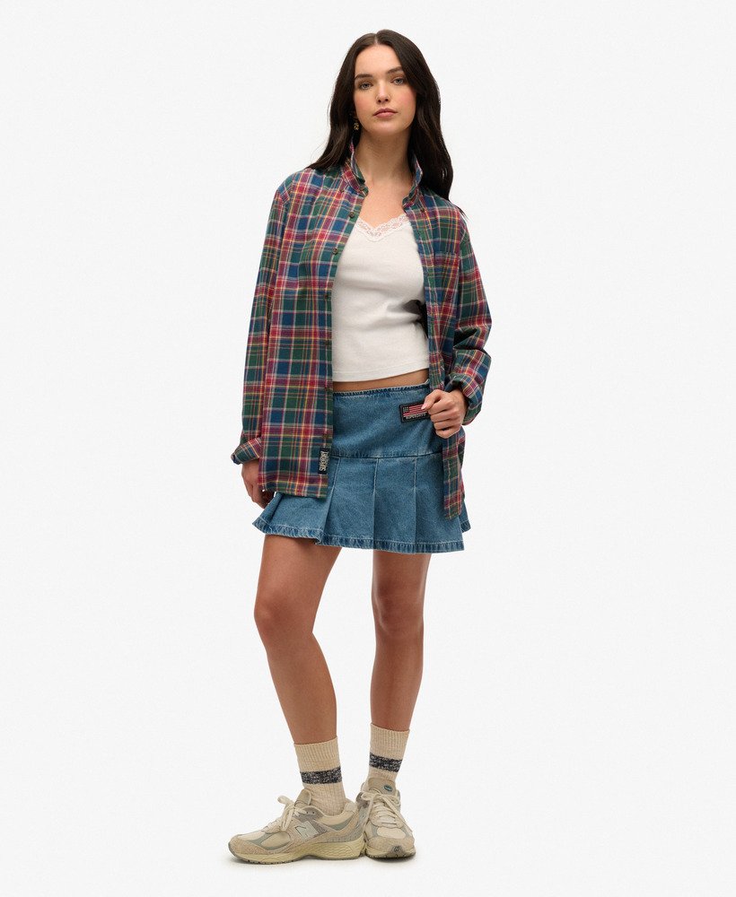 mens Oversized Vintage Check Shirt in Upstate Check Multi
