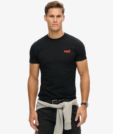 T-Shirt Uomo Superdry Essential Logo EMB - Ottica/Arancione Pericolo - Taglia S