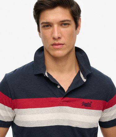 Lightweight Stripe Jersey Polo Top Image 3
