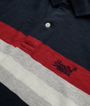Lightweight Stripe Jersey Polo Top Image 5