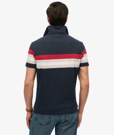 Lightweight Stripe Jersey Polo Top Image 4