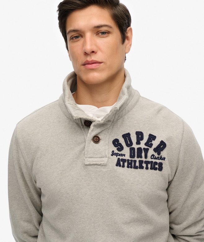 Vintage Athletic Half Button Sweatshirt