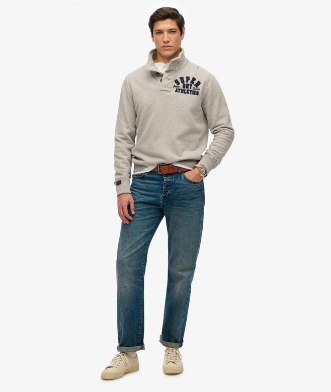 Vintage Athletic Half Button Sweatshirt