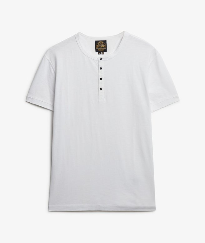 Slub Short Sleeve Jersey Henley Top