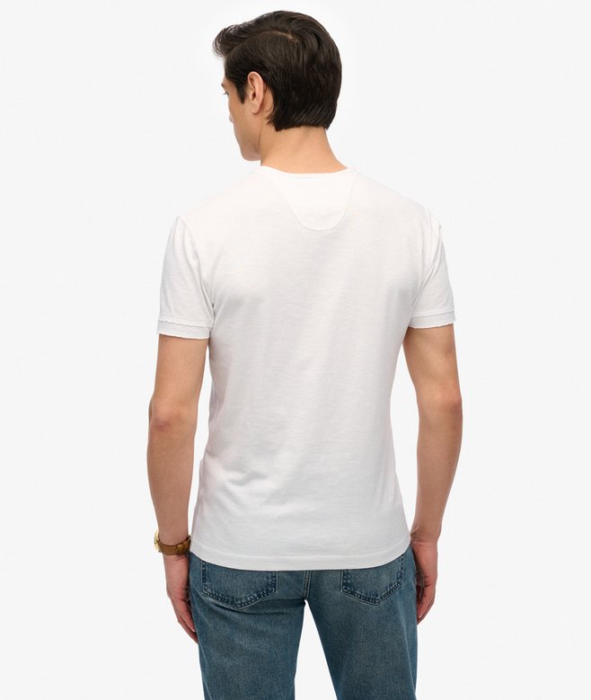 Slub Short Sleeve Jersey Henley Top