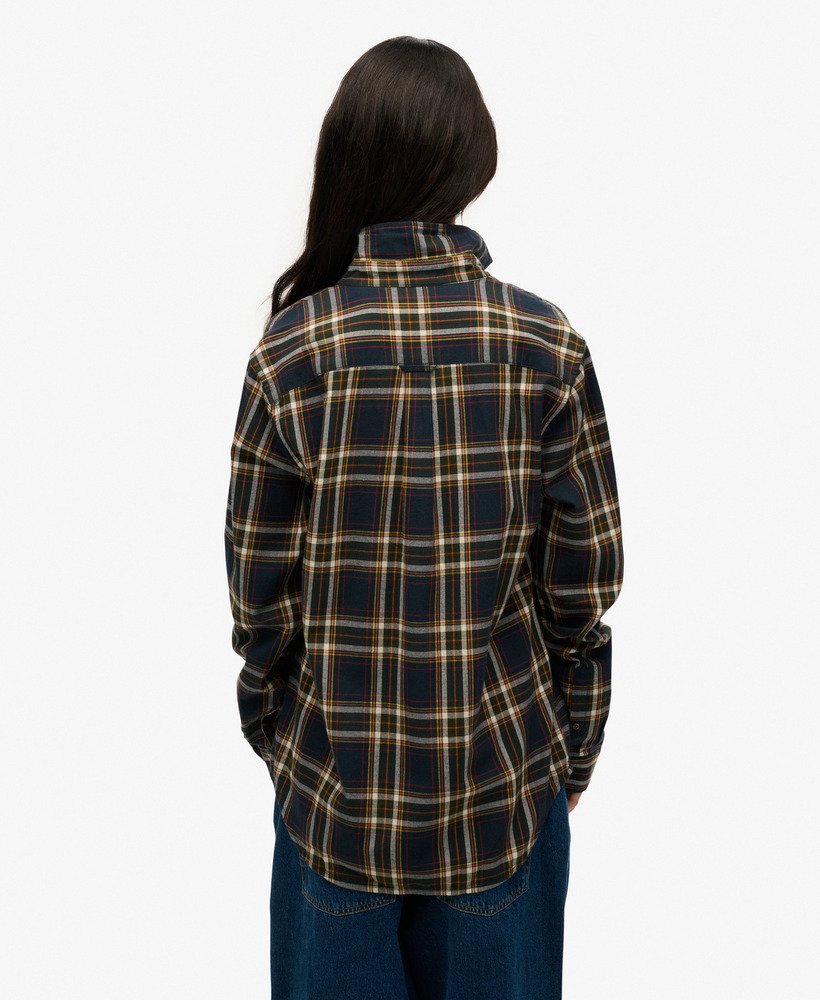 mens Oversized Vintage Check Shirt in Bryce Check Navy | Superdry
