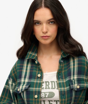 The Merchant Store - Oversized Heavy Checked Shirt Image 3