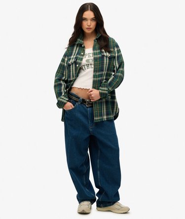 The Merchant Store - Oversized Heavy Checked Shirt Image 2