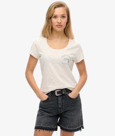 Lo-Fi Biker Scoop Neck T-Shirt Image 1