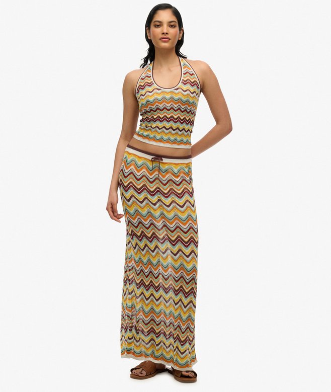 Zigzag Knit Column Maxi Skirt More Colours Available Price £27.49 Price reduced from £54.99 to You Save 50%