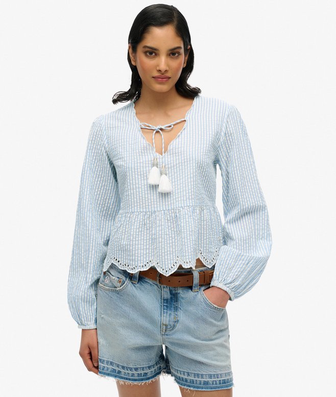 Broderie Long Sleeve Blouse