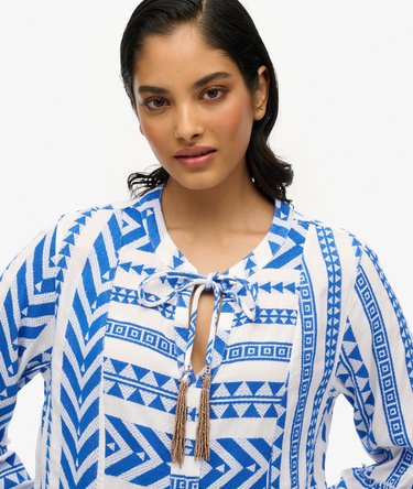 Ibiza Long Sleeve Tiered Mini Dress Image 3