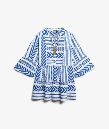 Ibiza Long Sleeve Tiered Mini Dress Image 7