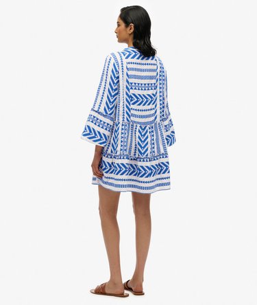 Ibiza Long Sleeve Tiered Mini Dress Image 4