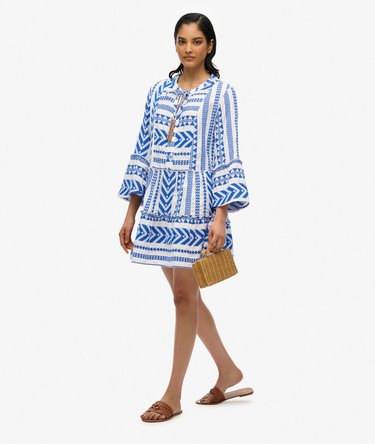 Ibiza Long Sleeve Tiered Mini Dress Image 5